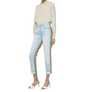 Frame Le Beau Cargo Canteburry Mixed Media High Rise Jeans Size 24 New